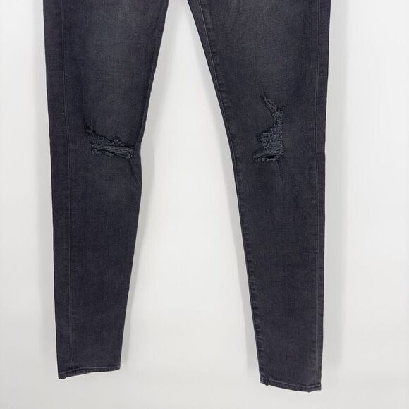 FRAME Jagger True Skinny Jean Distressed Noir Black SIZE 28 MSRP $208 - Picture 3 of 9